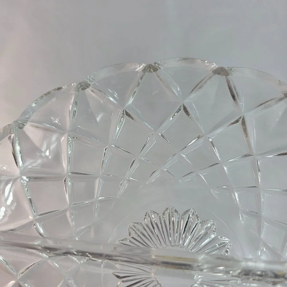 Vintage Hazel Atlas 232 Divided Relish Dish 6 1/2 Inches Crisscross Pattern